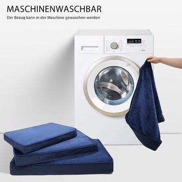 Ортопедичне ліжко для собак великих порід, водонепроникний знімний чохол, неслизьке, миється, блакитне, 105x70x10 см