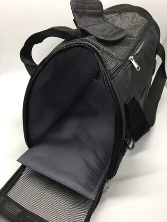 Травельна переноска для тварин Tiyolat, сумка-мішок, дозволена авіакомпаніями, для малих собак, котів та цуценят, домашнє використання (M, Чорний), розмір 46 x 23 x 30 см