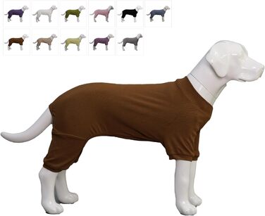 Піжама для собак Lovelonglong, бавовна, в'язана, 4 лапи, для всіх сезонів, теплий боді для собак великих, середніх та маленьких порід, колір кава, розмір L