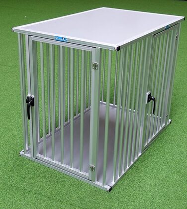 Металева клітка для собак Callieway ALU DOGBOX, XXL, 2 двері, вертикальні прути, для дому та офісу