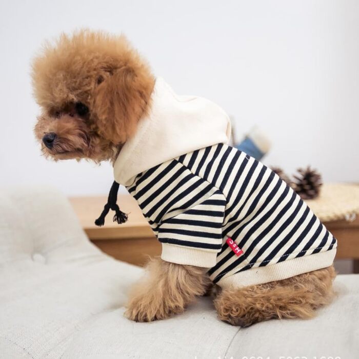Світшот з капюшоном для собак маленьких, середніх та великих порід, окремо продається одяг для господарів, смугаста сорочка для собак, для хлопчиків та дівчаток, котів та собак, розмір Medium - обхват грудей 42.5 см. Для власників (2XL - обхват грудей 55 