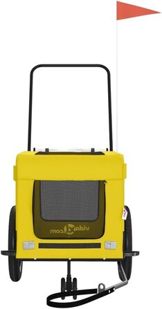 Причіп для велосипеда ZEYUAN для собак (жовто-чорний), оксфордська тканина та сталь, вантажний причіп, ручний візок