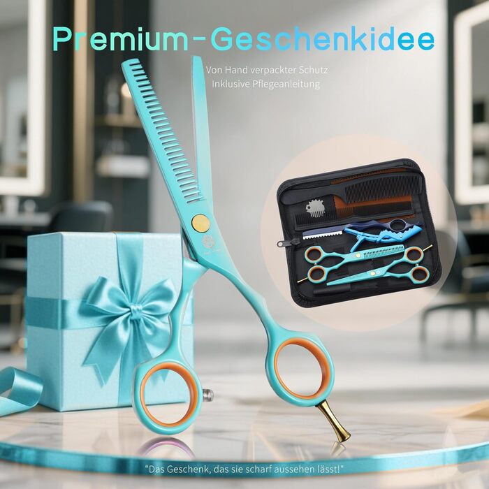 Професійні ножиці для волосся Purple Dragon 5.5 дюймів: набір для перукарів, барберів та початківців (зелені)