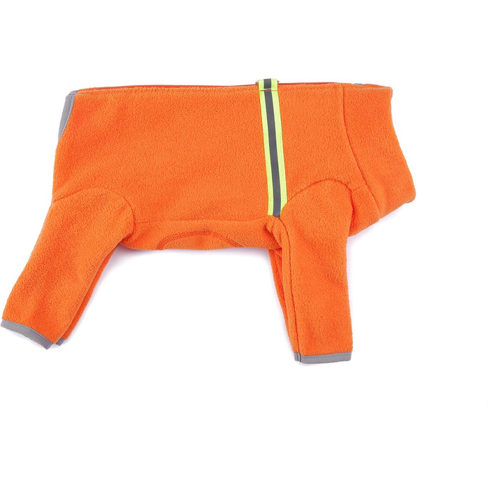 Зимовий одяг для маленьких собак: теплий зимовий костюм-піжама з флісу з блискавкою (Оранжевий, розмір L)