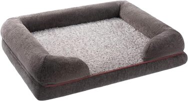 Ортопедичне собаче ліжко з знімним та пральним чохлом, неслизьке, темно-сірий колір, розмір L (106x80x18 см)