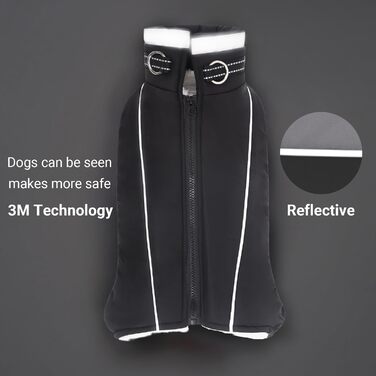 Тепла куртка для собак JUY'S SONG з флісовою підкладкою, без рукавів, з бавовняною основою та нагрудником, світловідбиваючі смуги, для зими/осені, рожевий (для дівчаток), чорний (для хлопчиків)