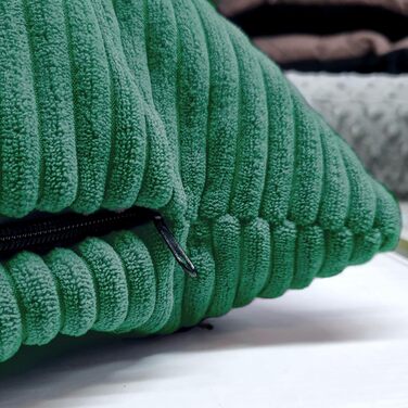 Подушка для собак 4L Textil ZOE Cord XXL 120x100 см, зелена смугаста, м'яка, знімний чохол, для великих порід, прана
