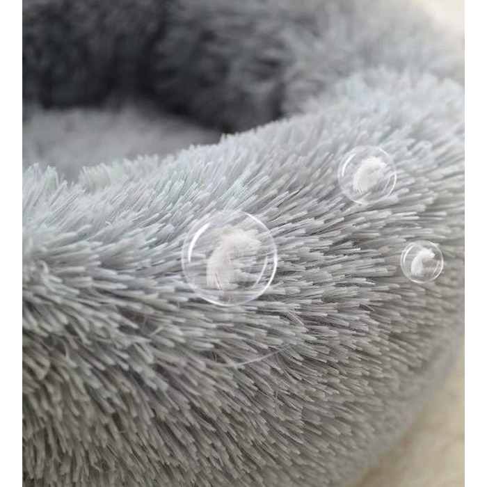 М'яке ліжко для собак та котів великих та екстра-великих порід, круглої форми, плюшеве, біле, 120 см, для дому