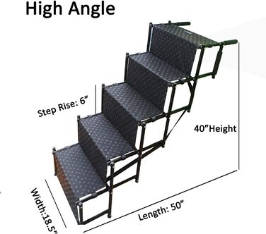 Східці для собак WUDLEP: металевий каркас, складаються, до 68 кг, 5 сходинок