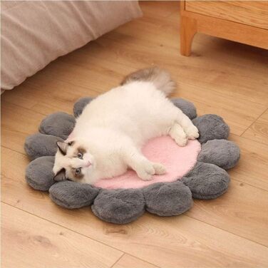 Килимок для тварин Oncpcare, круглий, з квітковим малюнком, м'який, теплий, плюшевий, для собак та котів середніх та малих порід, рожевий, L (100 см)