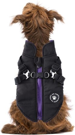 Зимовий теплий одяг для собак, флісова куртка, водонепроникна, утеплена, для цуценят та собак різних розмірів (Чорний, M)