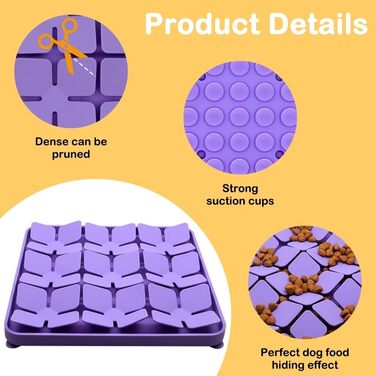 Килимок для годування собак Leckmatte, силіконовий килимок-головоломка для повільного годування собак та котів, з присосками, сірий