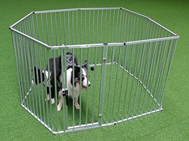 Callieway® Розкладний вольєр ALUZAUN/Freilaufgehege/Welpenauslauf Safety Pro' 8-частинний для цуценят, заходів та кемпінгу (Спеціальна висота 80 см, 8 панелей по 80 см)