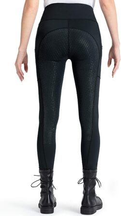 Легінси для верхової їзди NAVISKIN з силіконовим повним покриттям, чорні, з кишенею для телефону, Slim Fit