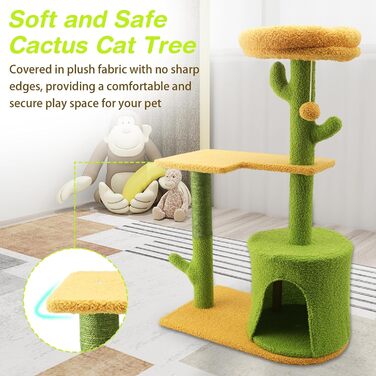 iFCOW Крактауерм: кігтеточка-вежа з платформами та стійкою 80 см для котів середніх порід