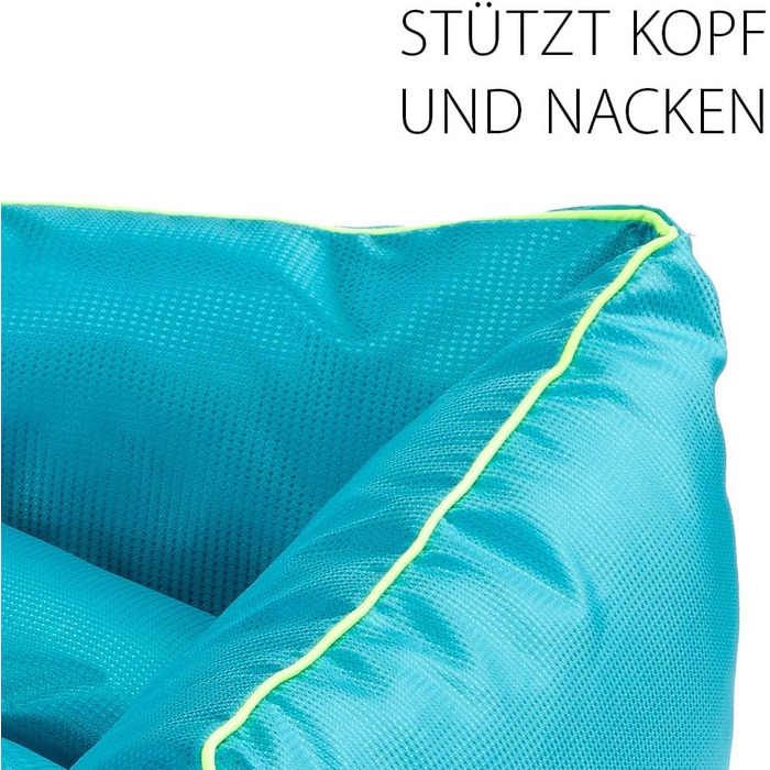 Ортопедичний лежак для собак великих порід Ferplast: водонепроникний, знімний чохол, 110 x 70 x 8 см, сірий/блакитний