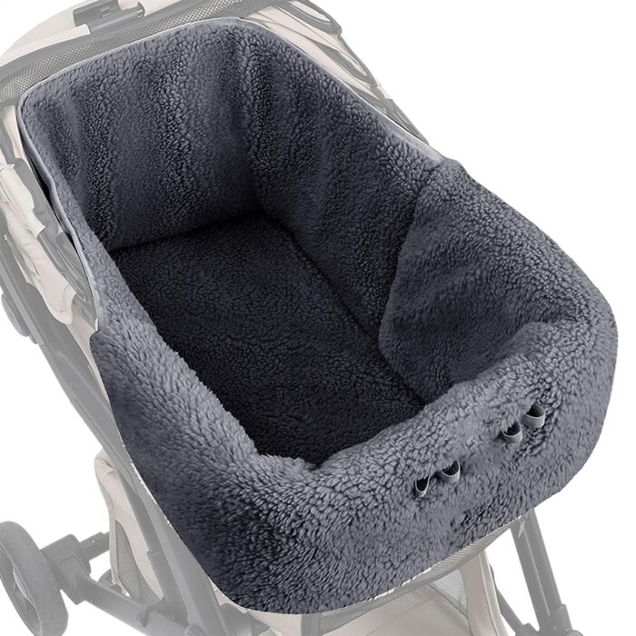 Матрац для тварин у візочок – зимова подушка для собак та котів, магнітна, для цуценят, кошенят, у подорожах, на прогулянках, в авто, до ветеринара, сірий