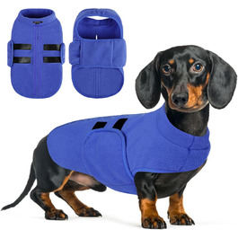 Теплий зимовий пуловер для собак Queenmore: флісова куртка, жилетка для дрібних порід (такса, чихуахуа, бульдог), блакитний, XS