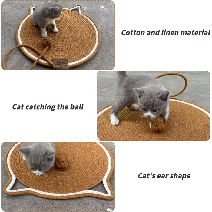 Килимок для котів з кулькою, іграшковий килимок-іграшка для котів, 43 см
