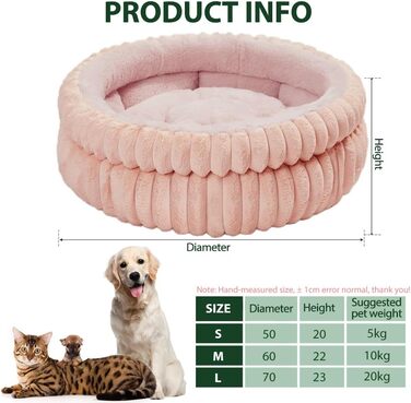 Килимок для котів ODIWEN 50x50 см, м'який, рожевий - зручне ліжко для котів та маленьких собак