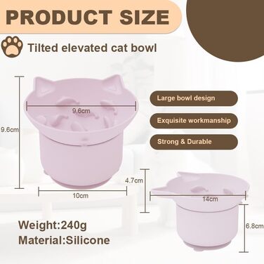 Набір мисок для котів Suyoku: повільне годування, проти блювоти, з підставкою, зелений