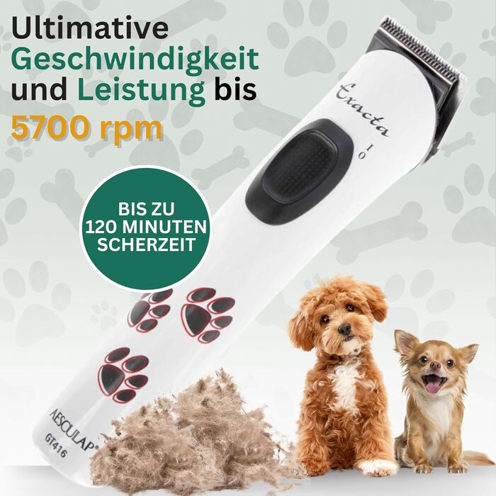 Машинка для стрижки собак Agrarzone Edition Aesculap Exacta, біла - з запасним лезом, триммер для лап, тиха, без вібрації, легка