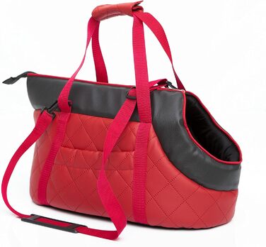 Сумка-переноска для собак та котів, екошкіра, до 2,5 кг, червона