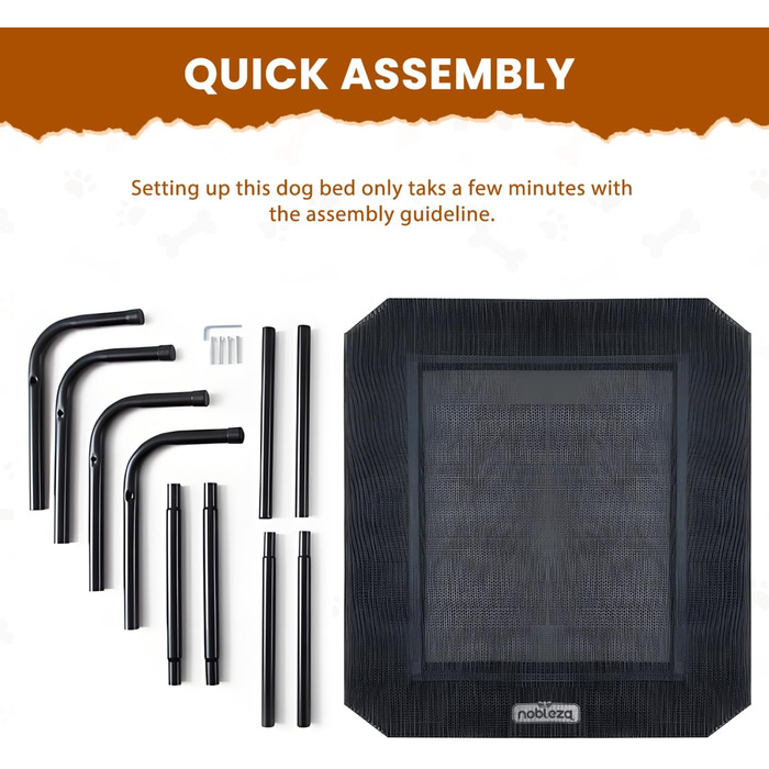 Зручне лежанка для собак Nobleza Hundeliege Outdoor, великий розмір, для вулиці та кемпінгу, з піднятим бортиком, чорний, 105x80x20 см (124x90x20 см)