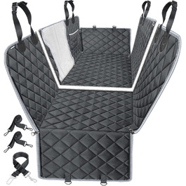 Захист для сидіння автомобіля URPOWER 6-в-1 для собак, водовідштовхувальний, з сіткою та бічною застібкою, чорний A