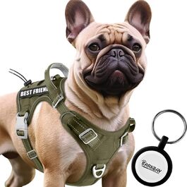 BARKBAY Тактична шлейка для службових собак K9, розмір M/L, персоналізована, антиковзка, регульована, світловідбивна, для дресирування та контролю