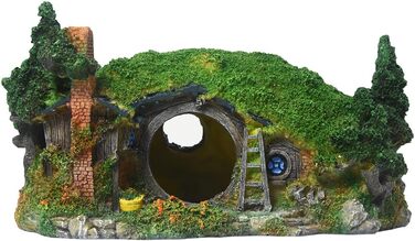 Декорація для акваріума Hobbit – декоративний будиночок для риб, з потайним отвором, для ландшафтного дизайну, фоновий елемент, велика декор-бокс