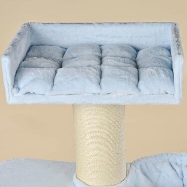 Драбина для котів RHRQuality Royalty – 158 см, товсті сизалеві стовпи (20 см), колір блакитний