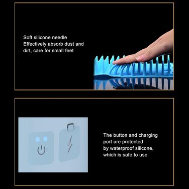 Автоматичний очисник лап для собак, м'які щетинки, електричний, USB, перезаряджається, портативний, для собак та котів, білий/блакитний