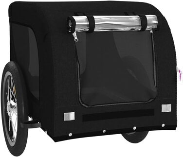 Причіп для велосипеда, переноска для собак, чорний, Oxford-тканина та метал, 94003