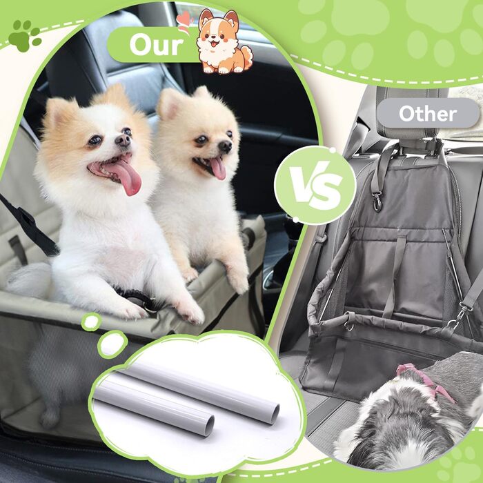 Автомобільний лежак для собак, міцний, з оксфордської тканини, дихаючий, з можливістю прання, складаний, сірий, 40x32x24 см