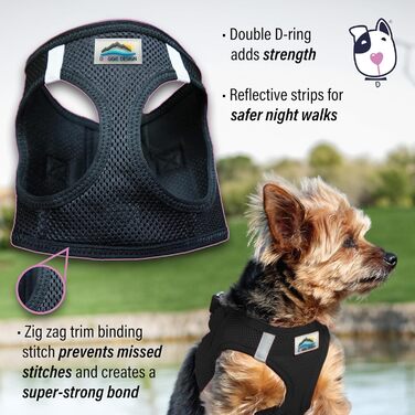 Шлея для собак Doggie Design, світловідбивна, Step-In, чорна, всі розміри