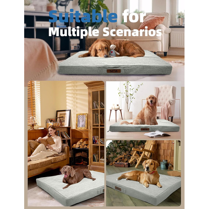 Ліжко для собак Sytopia XXL, водовідштовхувальне, кошик, 59 кг, для великих собак, для дому та вулиці, світло-сірий, 127 см, XX-Large