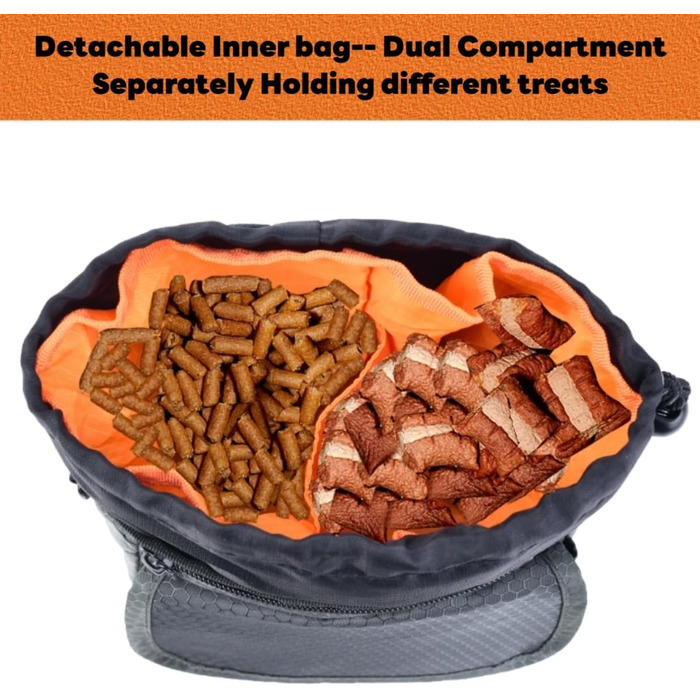 Сумка для собак Hanwell для ласощів та іграшок з дозатором для відходів, водонепроникна, сіра