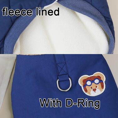 Зунеа - Зимові куртки для собак, коргі, джек-рассел, малі та середні породи, флісова підкладка, D-кільце, тепла, для холодної погоди, жилет, одяг для цуценят, домашній улюбленець, (3XL, Синій)