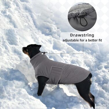 Теплий зимовий одяг для собак - куртка з отвором для шлейки, підійде для коргі, кокер-спанієль (Сірий L)