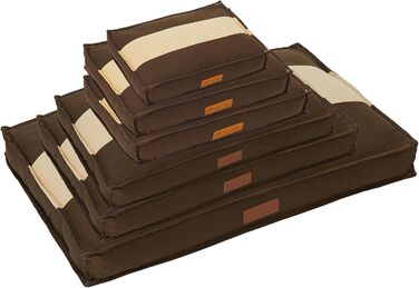 Гніздо для собак Ellie-Bo середнього розміру 71x48x10 см з стьобаним покриттям у смужку (чорний/коричневий) для клітки 76,2 см, XXL (117x75x10 см)