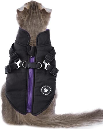Зимова куртка для маленьких собак: тепла, вітро- та водовідштовхуюча куртка для собак (Чорний, M)