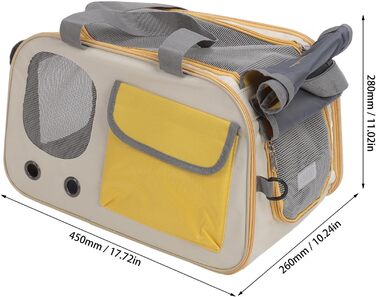 Транспортна переноска для собак та котів, складана, зелена (жовта)