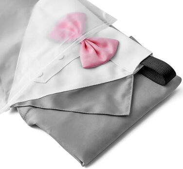 Костюм для собак з банданою, нашийник, одяг для собак на весілля, костюм з рожевою краваткою та регульованою пряжкою, для великих собак (Сірий, L)