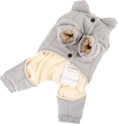 Теплий махровий халат для маленьких собак та котів, халат-піжама для чихуахуа, теплий флісовий халат, осінньо-зимовий одяг для собак, розмір XXL (спина 40 см, груди 52 см), сірий