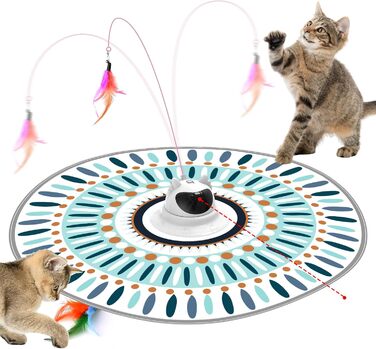 Інтерактивна іграшка для котів Comius Sharp: 3-в-1, хованки з пір'ям, автоматична, USB-зарядка, розвиваюча, знімні пір'я, для котів