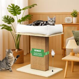BSWAY Крісло-лежанка для котів з дерева, сонячно-жовтого кольору, 53x40 см. Знімний чохол матраца, витримує до 15 кг. Клітка-будка для котів