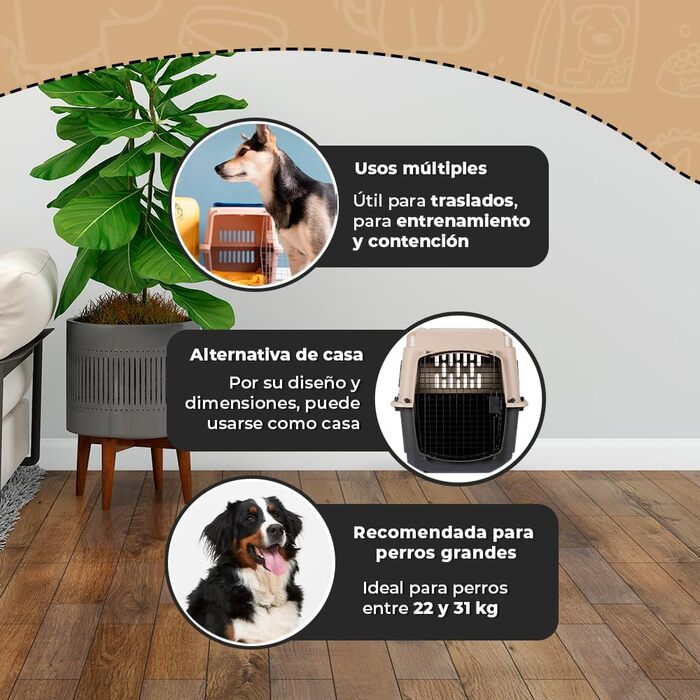 Переноска для собак Trixie Vari Kennel V 81 см, чорна/бежева