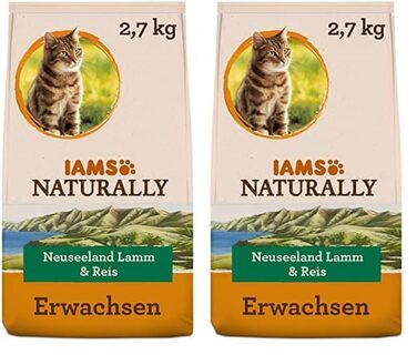 Сухий корм для котів IAMS Naturally з ягням та рисом, 2.7 кг (набір з 2 упаковок)