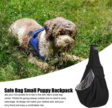 Чорна сумка-переноска для собак на плечі | Зручна переноска для маленьких собак з регульованим ремінцем